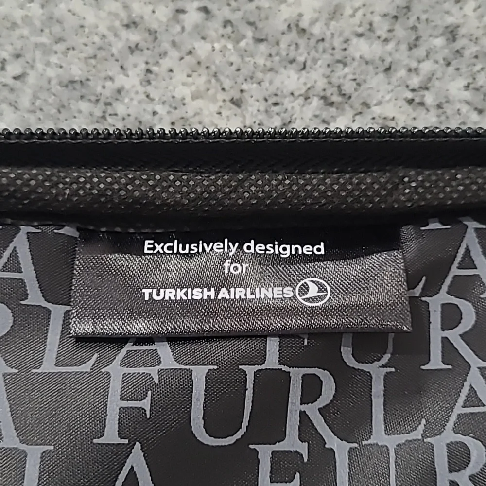 Furla Unisex Black Pebbled Leather Travel Zipper Cosmetics Case